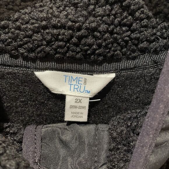 Time And Tru Red Buffalo Plaid Sherpa Sweater Women’s Plus Size 2X NEW - Picture 2 of 6